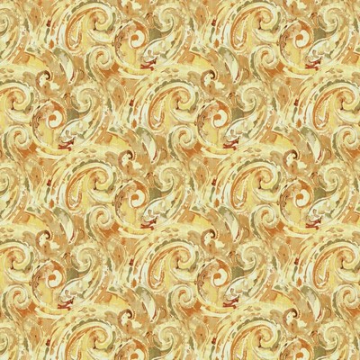 Kasmir Abstract Paisley Cactus Flower in 1452 Yellow Cotton  Blend Fire Rated Fabric Heavy Duty CA 117  NFPA 260  Classic Paisley   Fabric